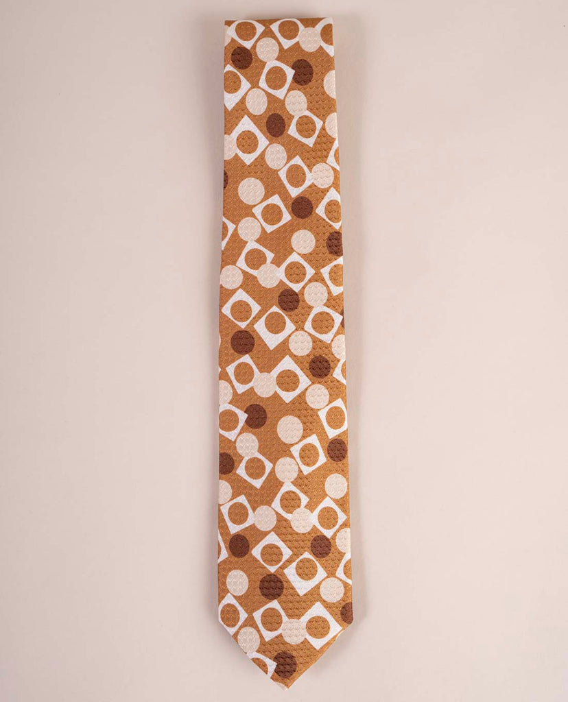 beige geometric jacquard tie paolo albizzati 