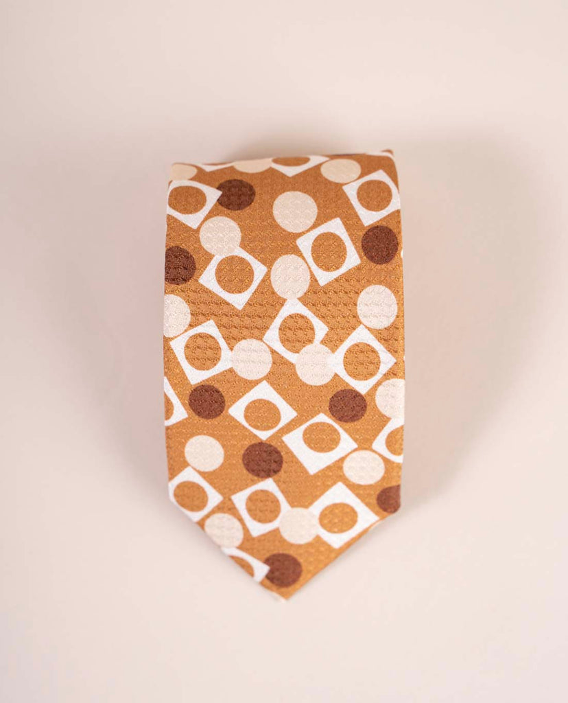 cravatta beige stampa jacquard paolo albizzati 