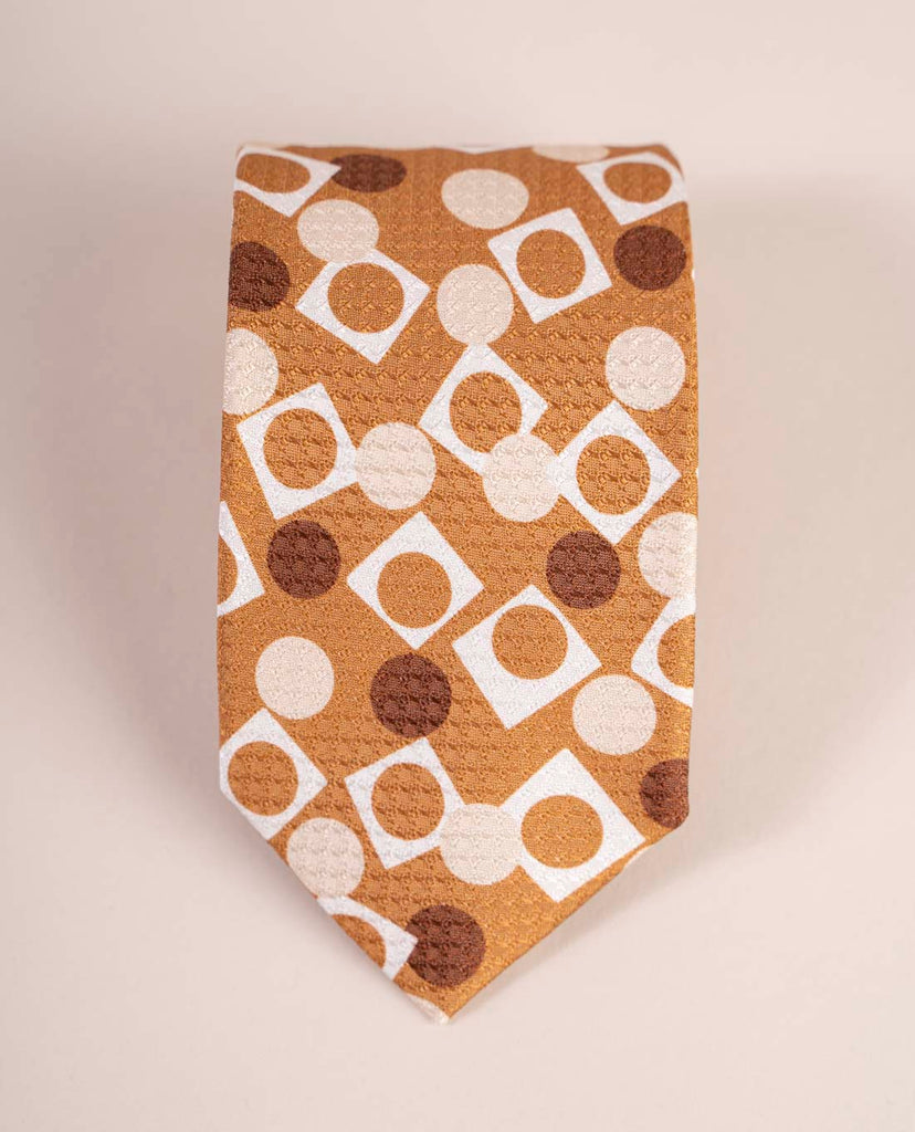 beige geometric jacquard silk tie paolo albizzati 