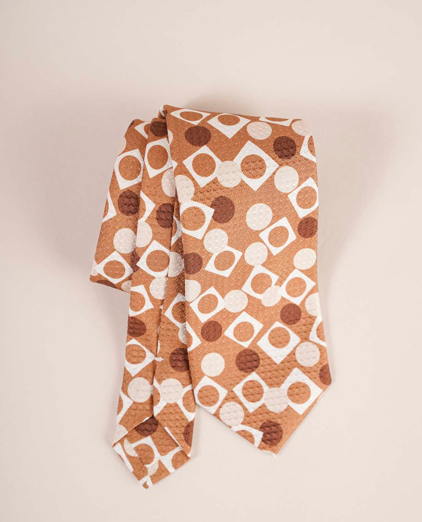 cravatta beige geometrica seta paolo albizzati 