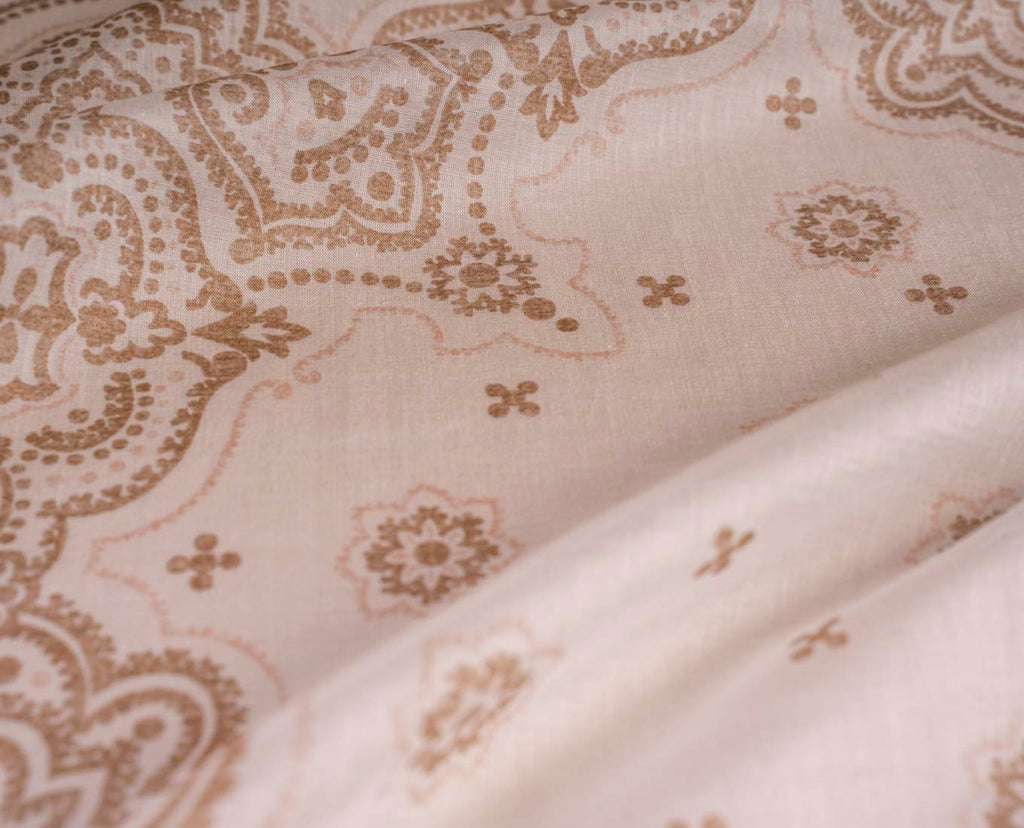 beige paisley cotton scarf paolo albizzati