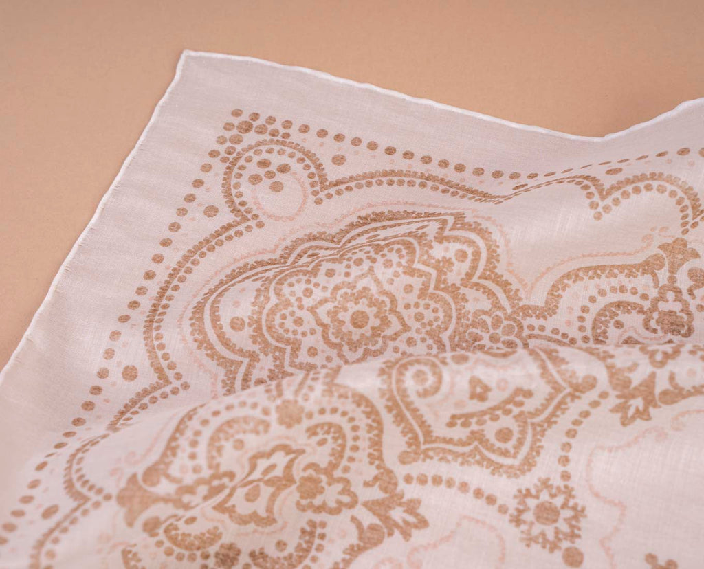 beige white cotton bandana paolo albizzati