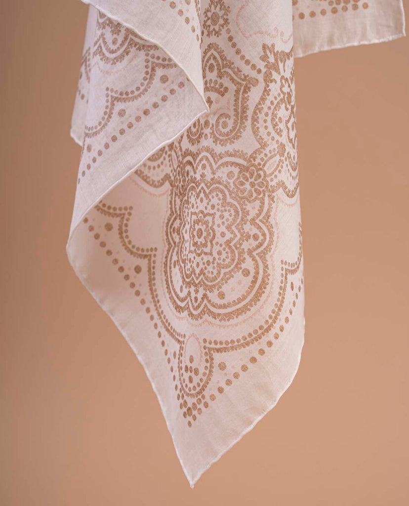 beige paisley print bandana paolo albizzati