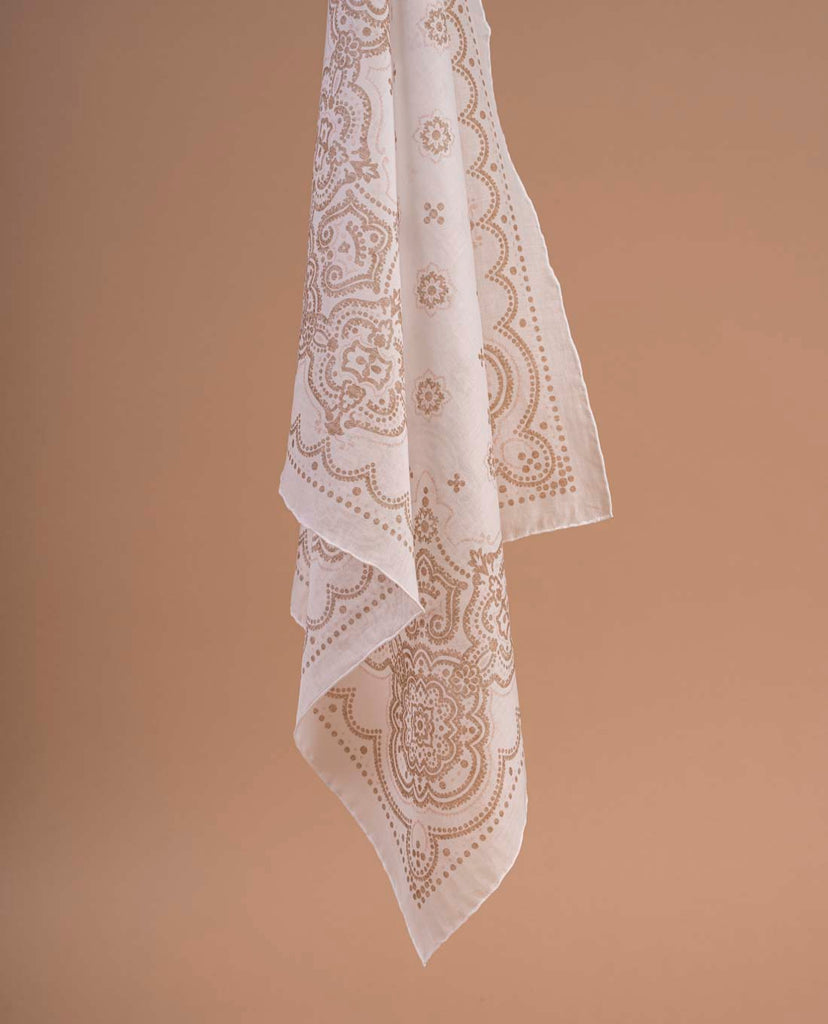 sciarpa cotone bianca beige paolo albizzati