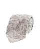 Shantung Silk Tie - White and Grey Paisley