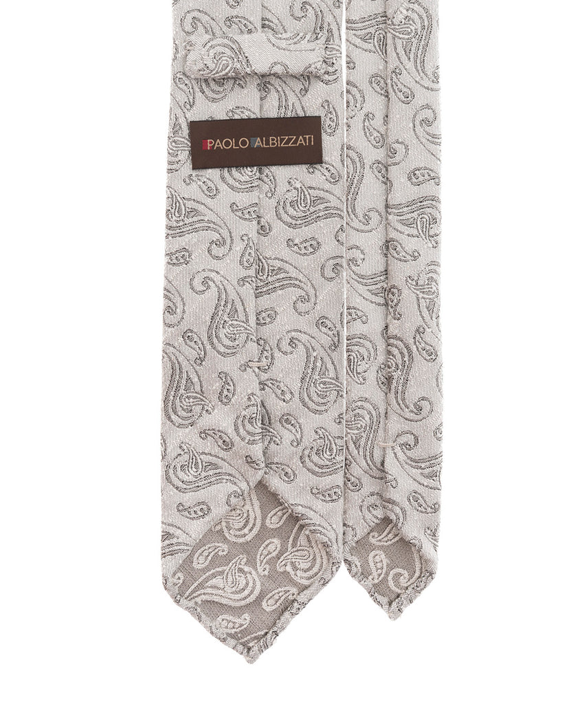 white grey paisley shantung tie paolo albizzati