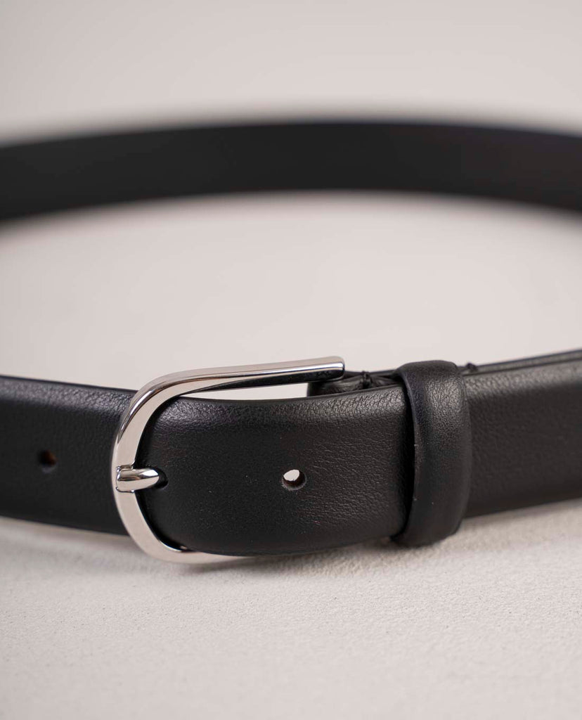black real leather belt paolo albizzati
