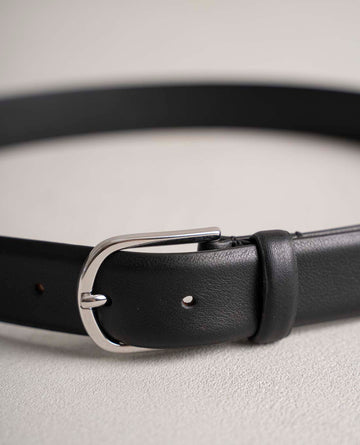 black leather belt paolo albizzati