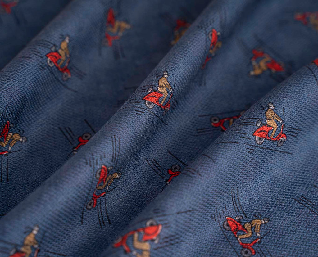 blue vespa print pocket square paolo albizzati 