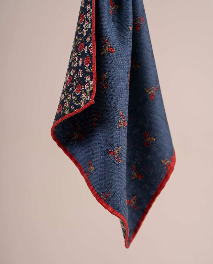 blue italian silk pocket square paolo albizzati 