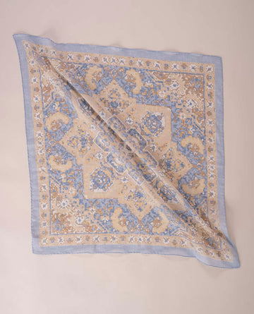 blue and beige cotton bandana for man paolo albizzati