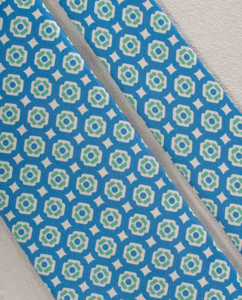 blue and green silk tie for man paolo albizzati