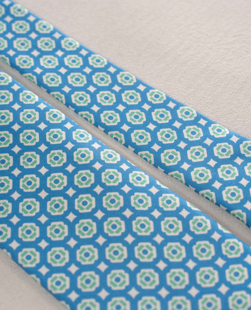 blue and green silk tie for man paolo albizzati