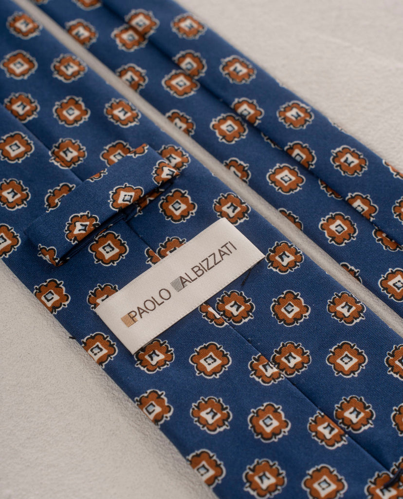 blue silk tie for man paolo albizzati
