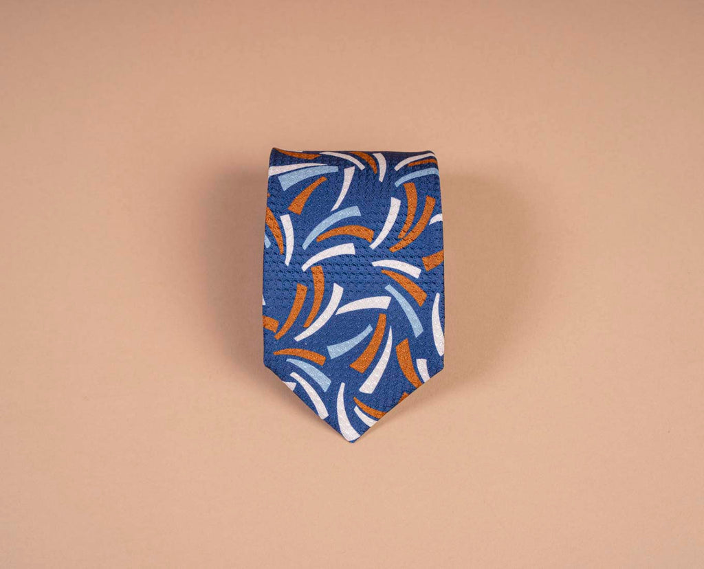 cravatta blu stampa uomo paolo albizzati 