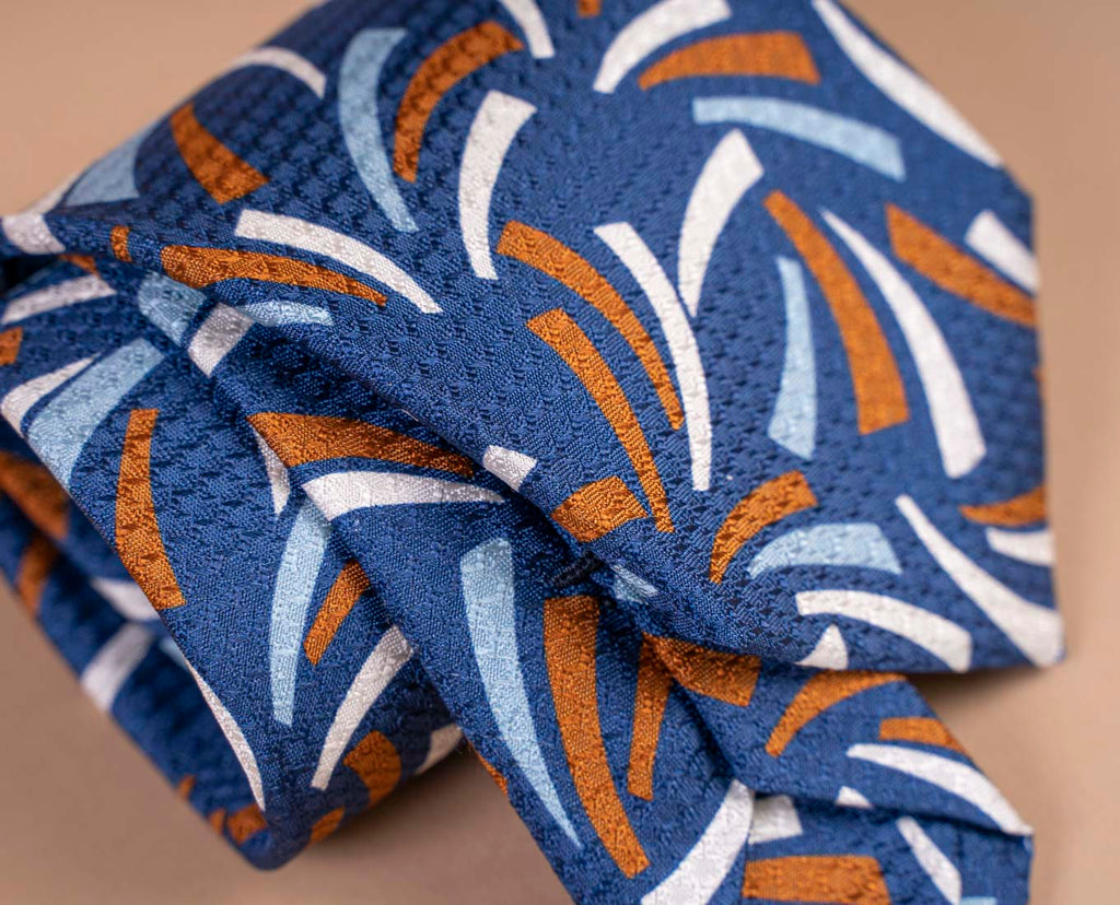 blue white dashes jacquard tie paolo albizzati 