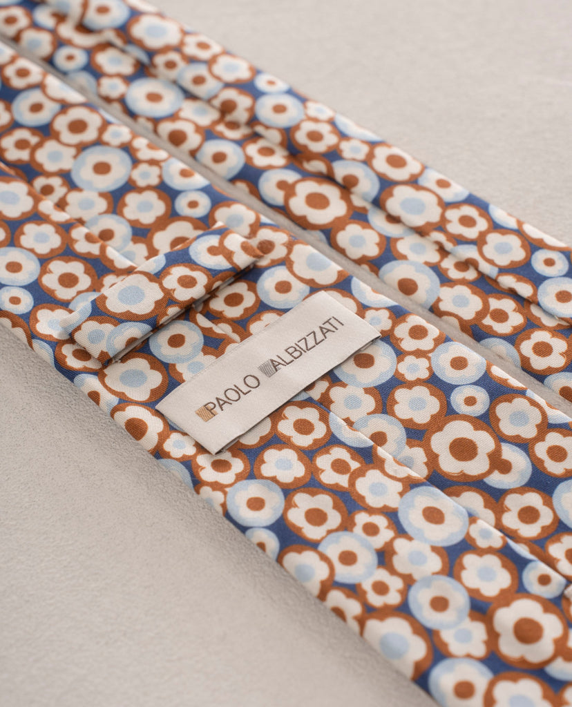 blu and white silk tie for man paolo albizzati