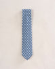 Twill Silk Tie-Navy Blue and White Medallion print