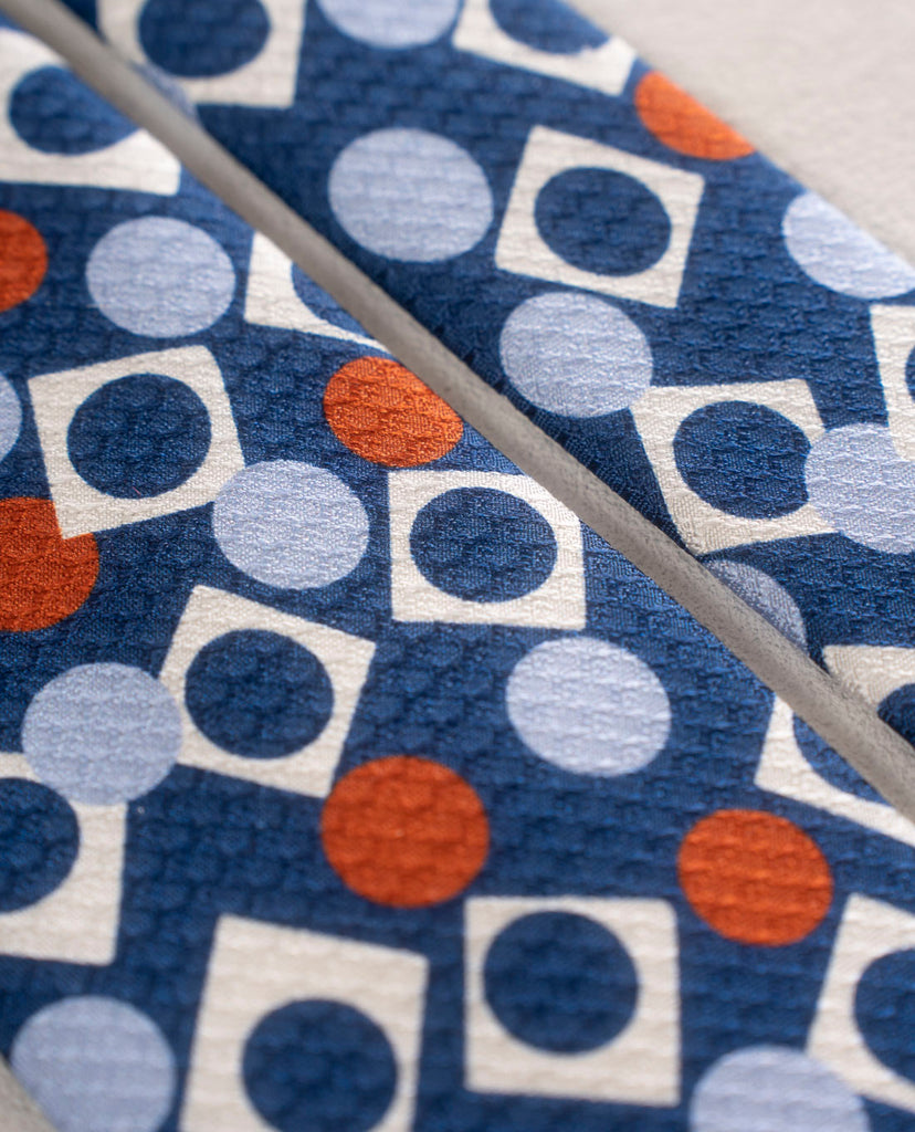 blue and white silk tie for man paolo albizzati