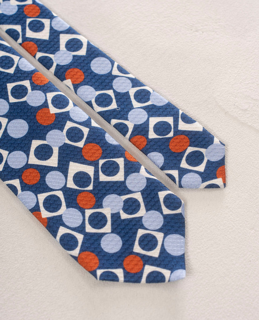 blue and white silk tie for man paolo albizzati