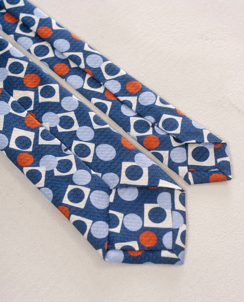 blue and white silk tie for man paolo albizzati