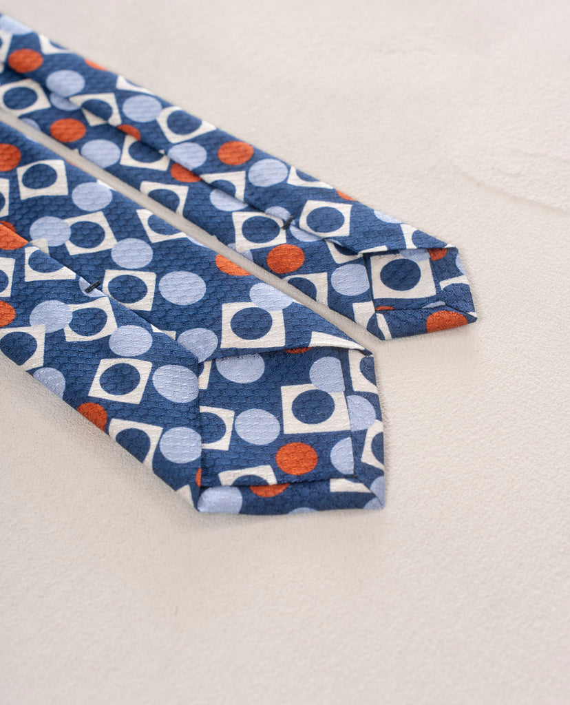 blue and white silk tie for man paolo albizzati