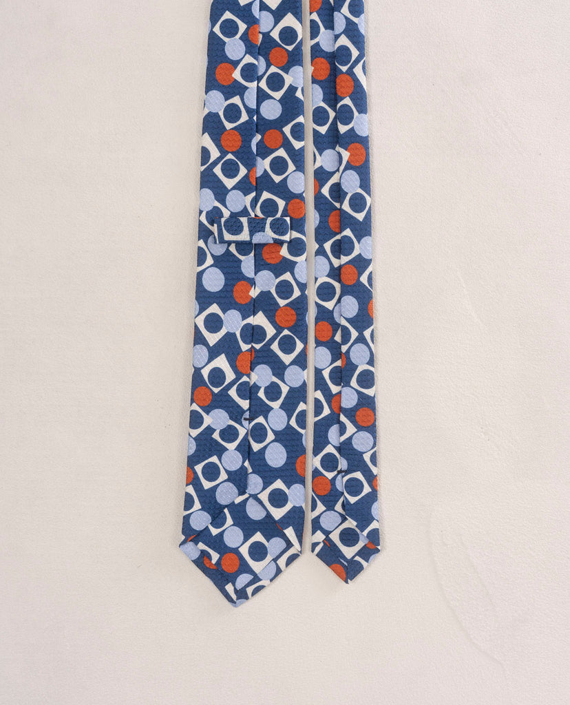blue and white silk tie for man paolo albizzati