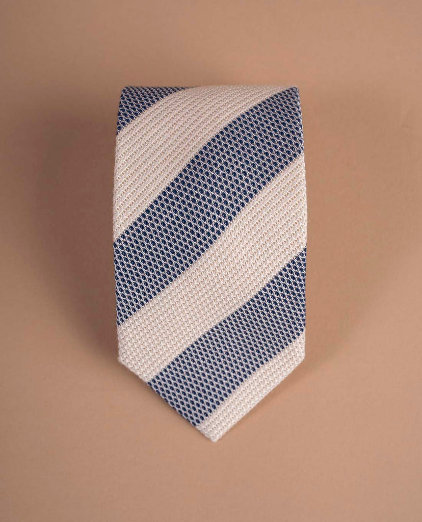 blue white stripes grenadine tie paolo albizzati 