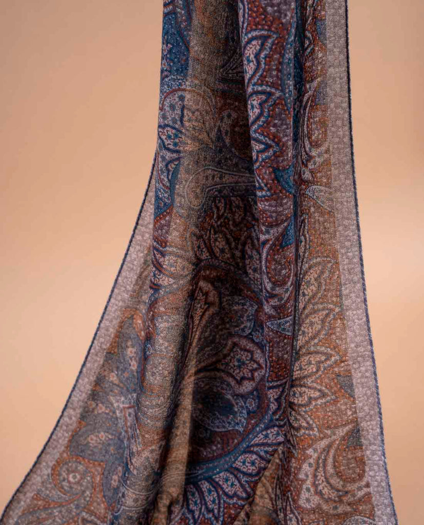 brown and bordeaux soft wool scarf for man paolo albizzati