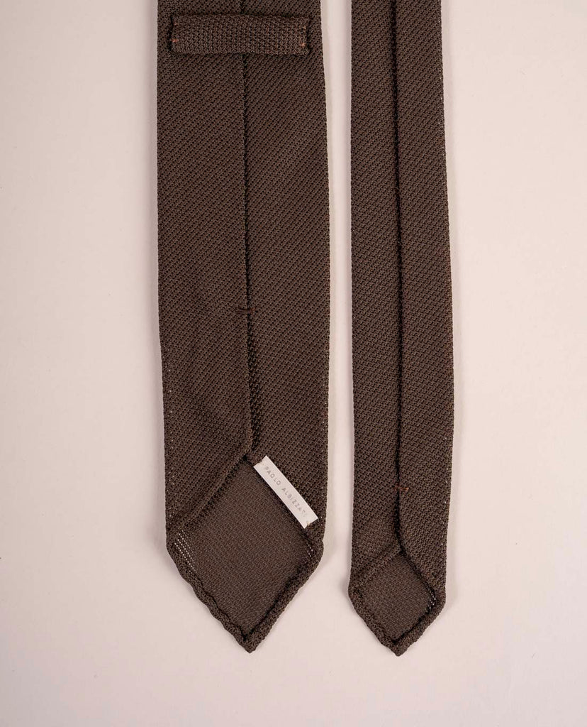 brown grenadine silk tie paolo albizzati