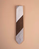 Shantung Silk Tie - Brown Grey and White Stripes