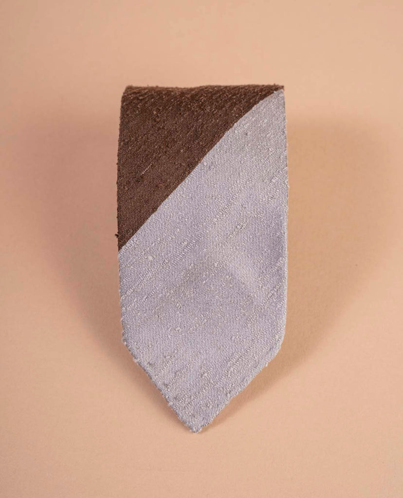 cravatta uomo grigia seta righe paolo albizzati 