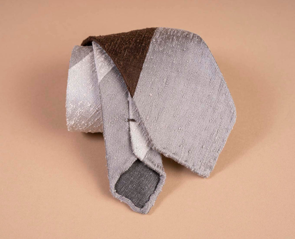 cravatta uomo righe shantung paolo albizzati 