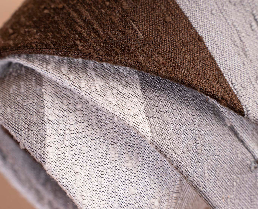 brown stripes shantung silk tie paolo albizzati 