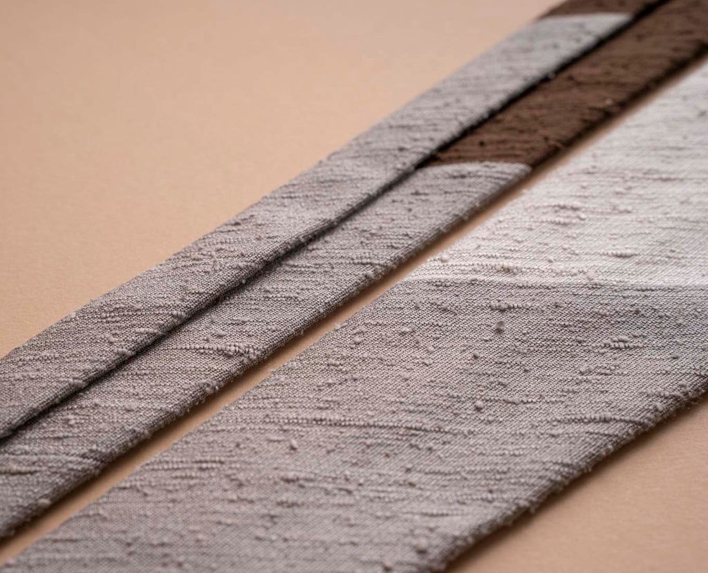 cravatta seta shantung rigata paolo albizzati 