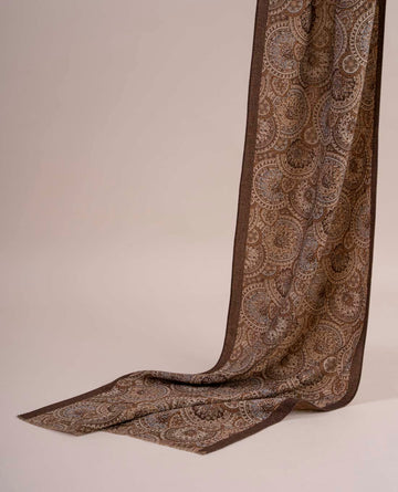 brown paisley wool scarf paolo albizzati