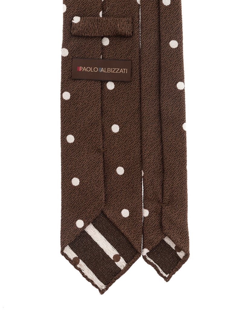 brown pois boucle silk tie paolo albizzati