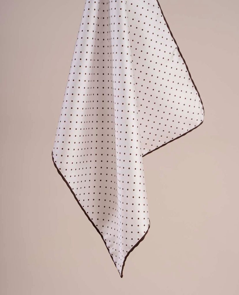 white brown dots pocket square paolo albizzati 