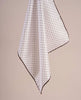 Printed Silk Twill Pocket Square - White with Brown Dots