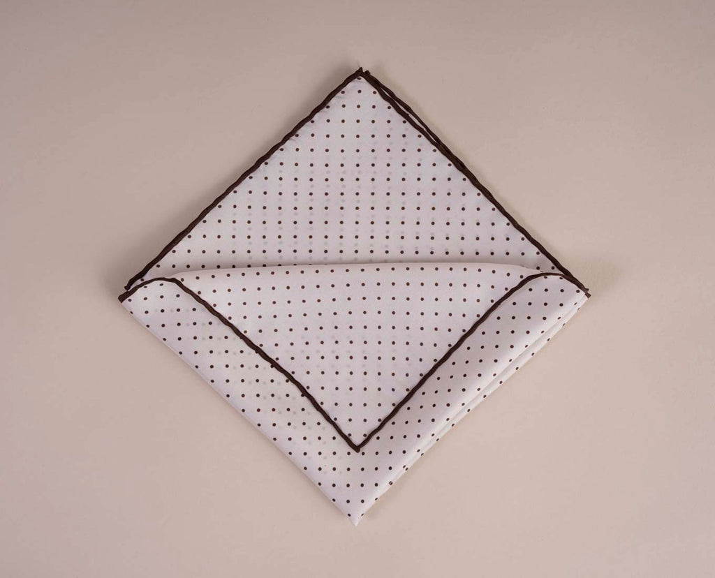 pochette pois marroni seta paolo albizzati 