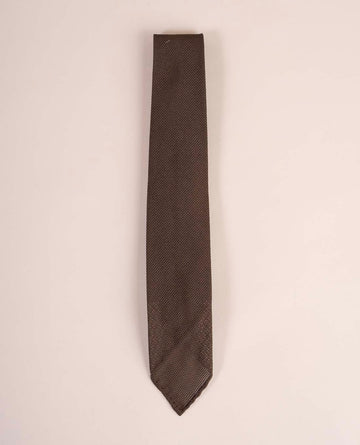 brown solid grenadine silk tie paolo albizzati