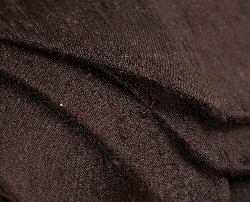 brown shantung woven silk tie paolo albizzati 