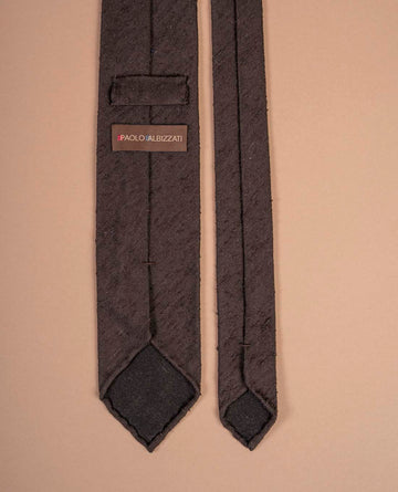 brown solid shantung silk tie
