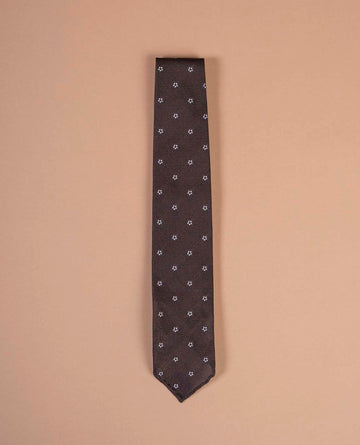 brown white grenadine silk tie paolo albizzati 