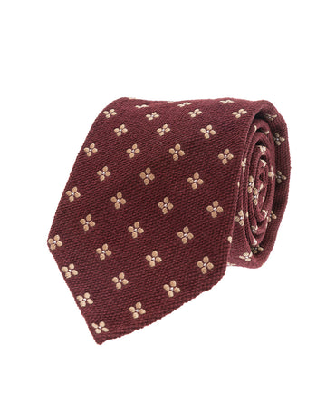 burgundy motif boucle silk tie paolo albizzati