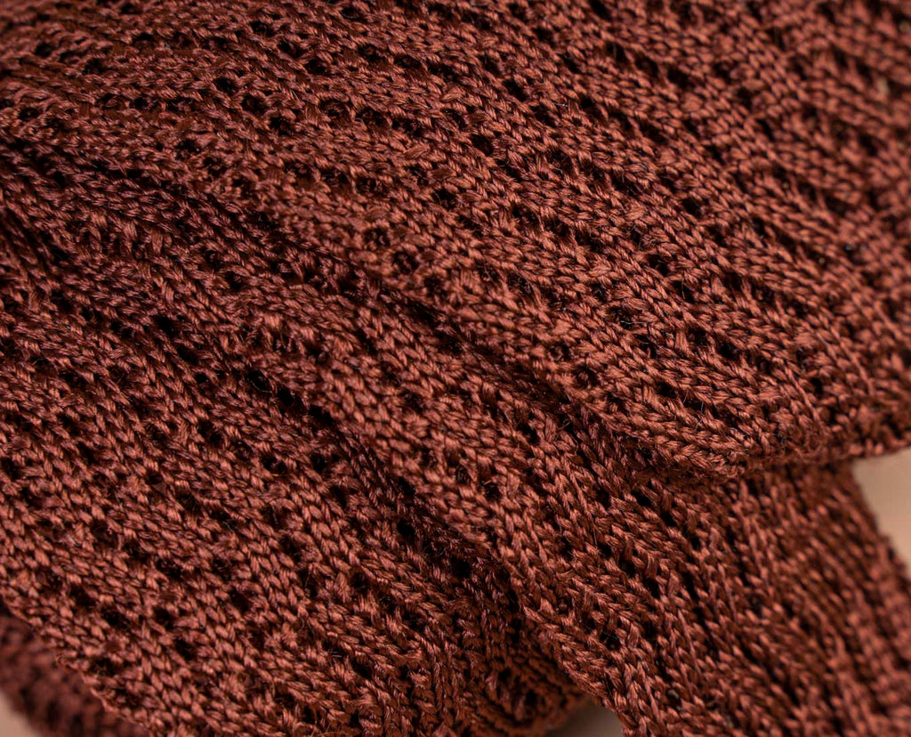 burgundy solid knitted silk tie paolo albizzati 