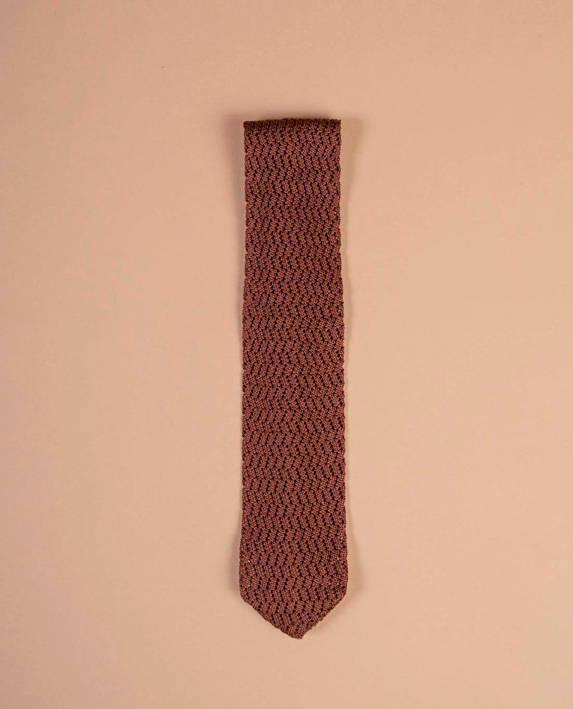 burgundy knitted silk tie paolo albizzati 