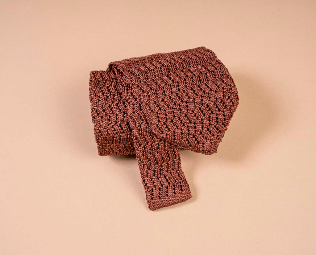 cravatta uomo rossa maglia seta paolo albizzati 