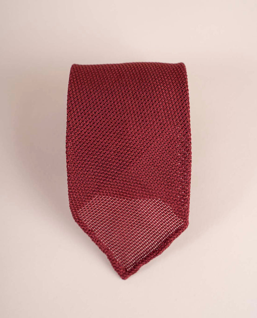 burgundy solid grandine silk tie paolo albizzati 