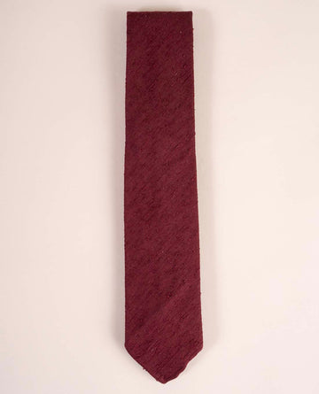 burgundy solid shantung tie paolo albizzati 